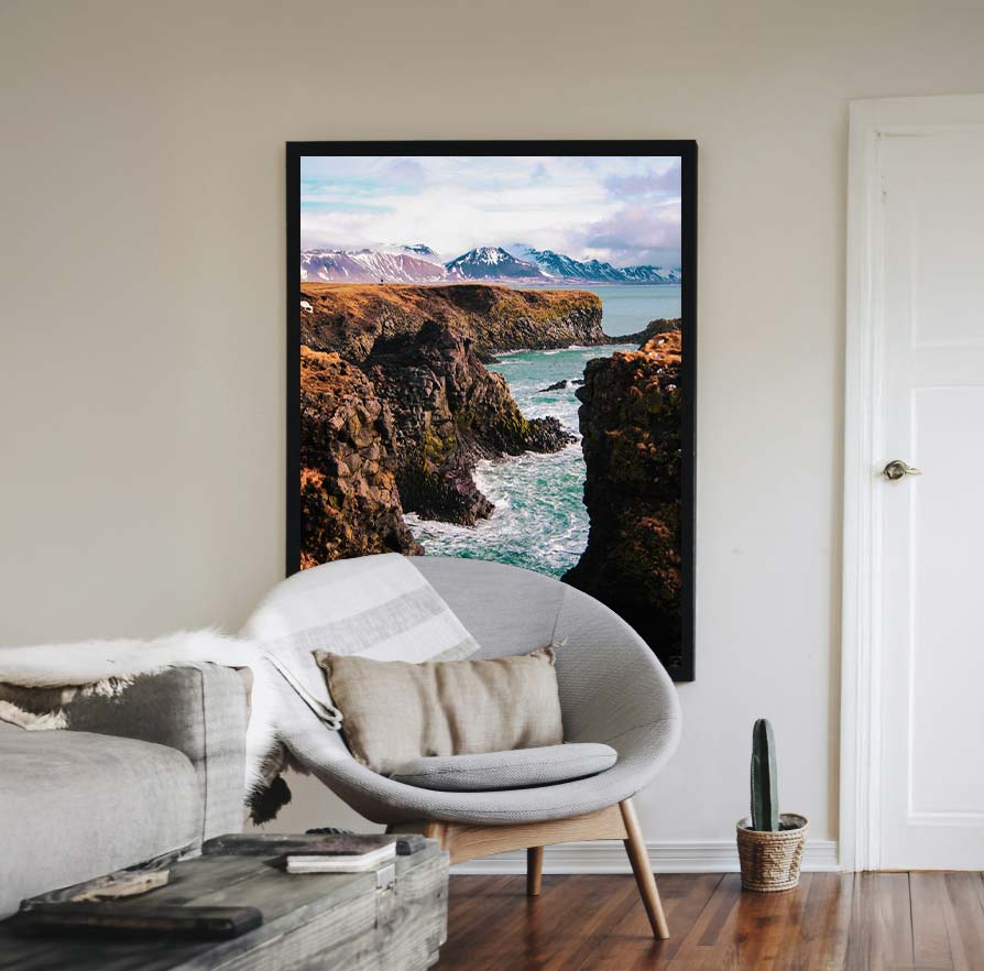 Arnarstapi cliffs iceland photographic print