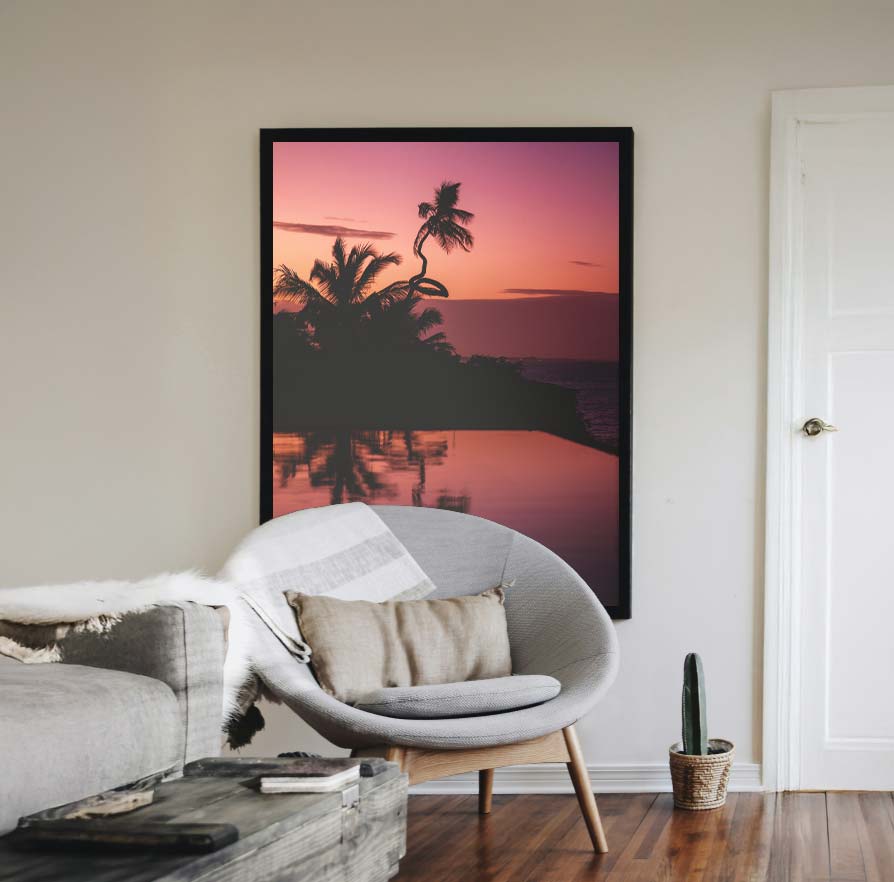 zanzibar sunset palm tree photo print